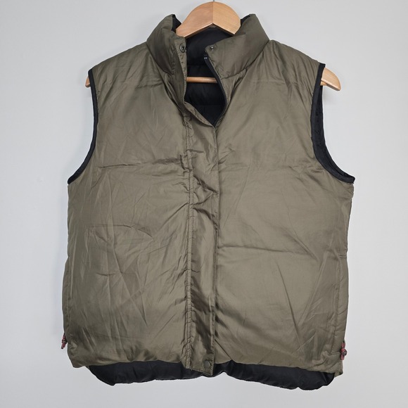 L.L. Bean Jackets & Blazers - LL Bean Reversible Down Puffer Vest Womens S Olive Green Black Gorpcore Outdoor